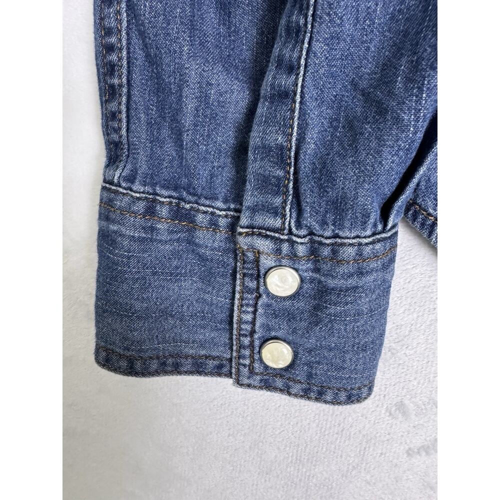 Levi’s Barstow Western Denim Shirt Pearl Snap Medium Wash Cowboy Mens Size L - Picture 5 of 9